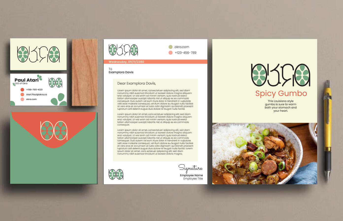 "OKRA" letterhead